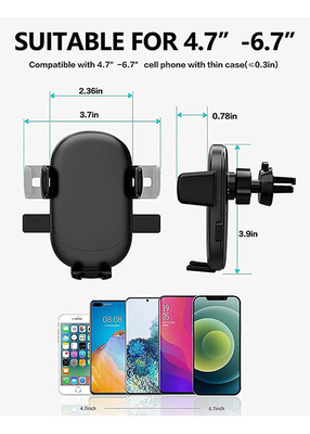 Dual Release Button Car Air Vent Phone Holder Auto Lock 360 Rotation ODM